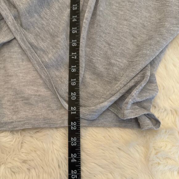 Blue Saks Fifth Avenue Drape Front Sheer Shawl Sweater Small - Picture 7 of 8